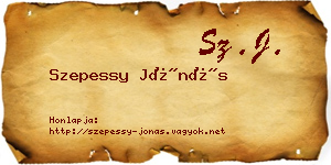 Szepessy Jónás névjegykártya